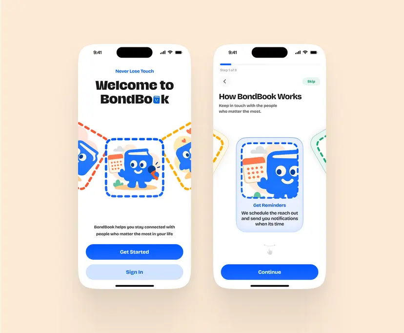BondBook app UI